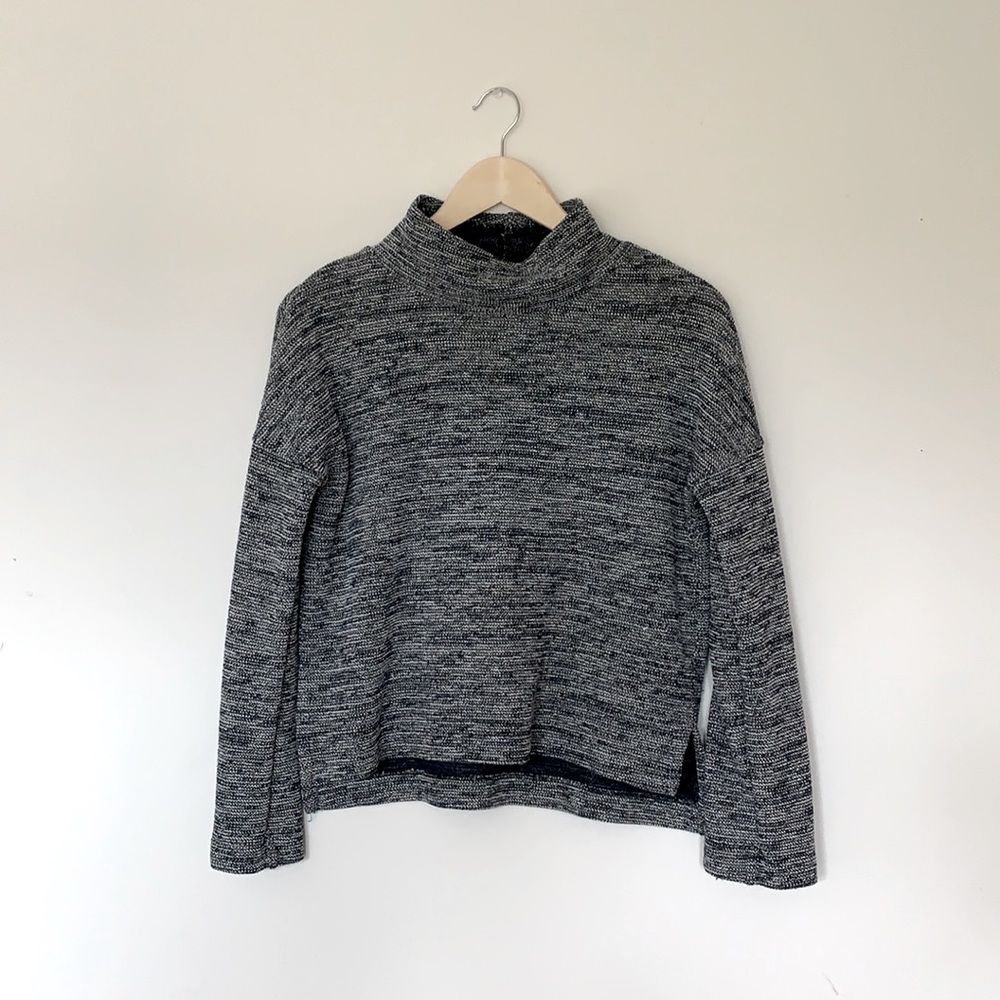 Madewell Mockneck Pullover Top in Navy - Small